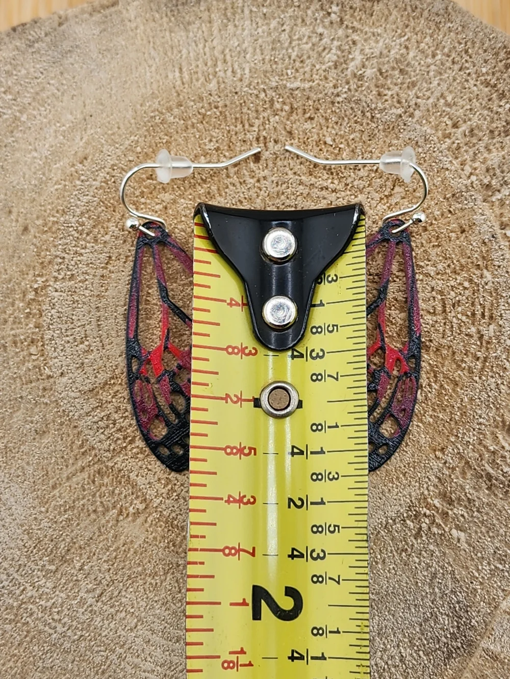 Black and Red Butterfly Wing Dangle Earrings – Lightweight Fashion Jewelry